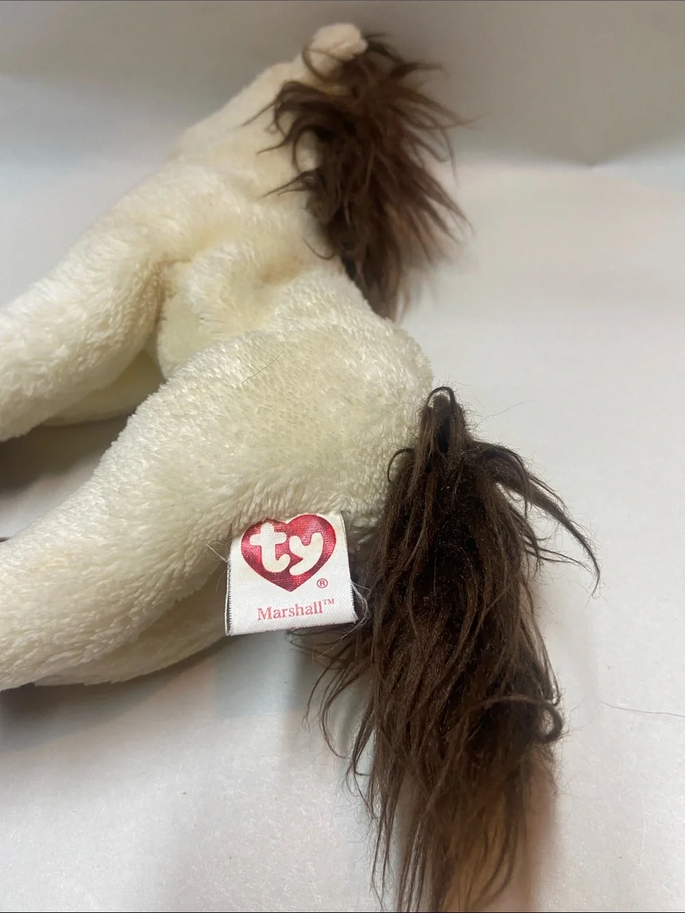 Ty Plush Cream and Brown Horse Stuffed Animal Beanie Babies